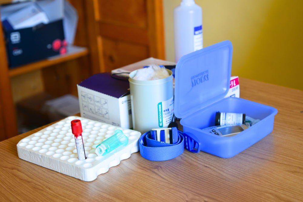 Close up of patient advocate Pamela Anyango undergoing a diabetes test | Date taken: | Copyright: Zainab Mohammed