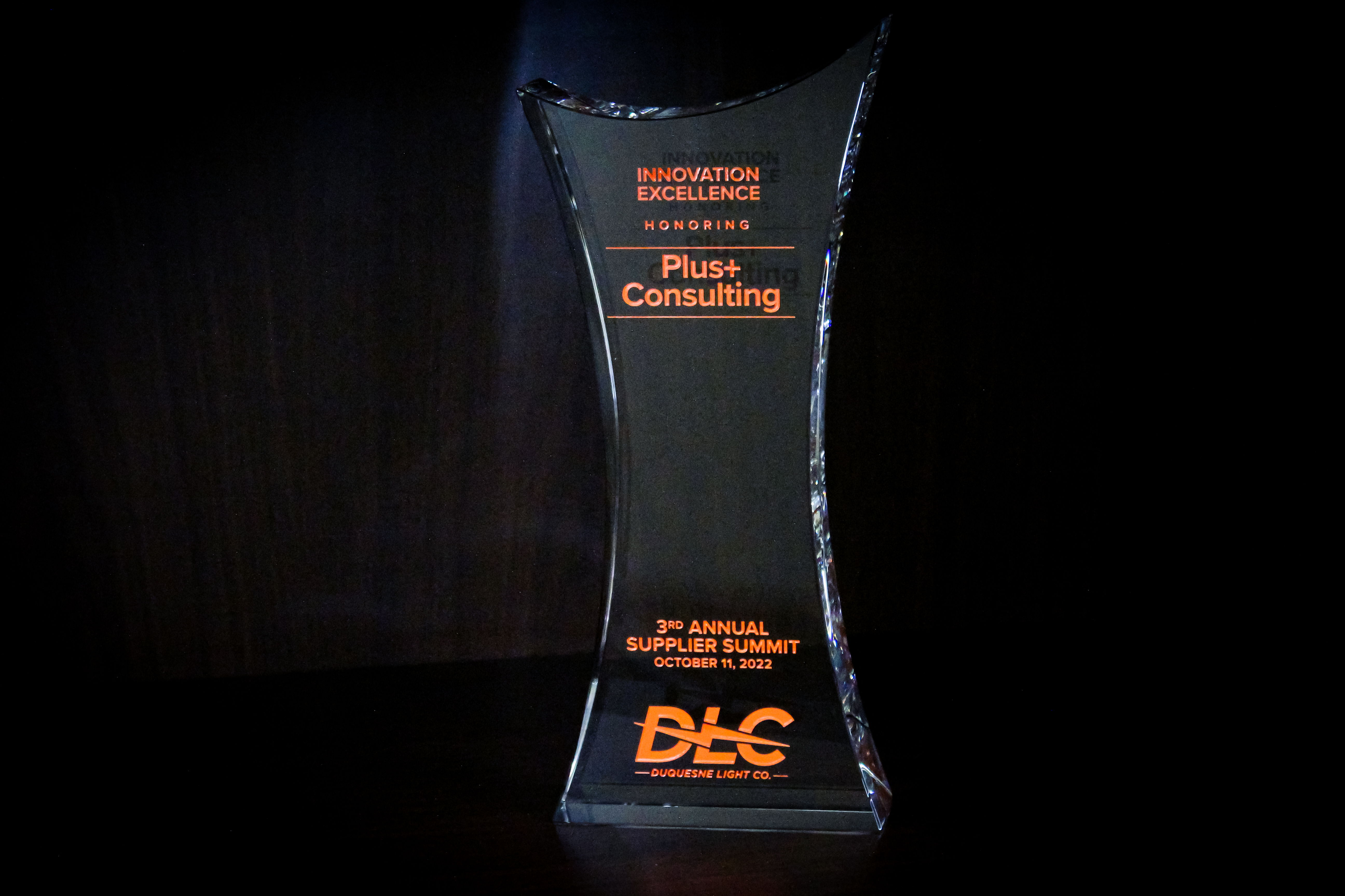 Plus+ Consulting won DLC's Supplier Summit award for Innovation Excellence.