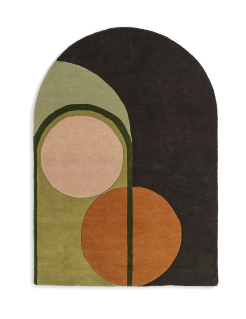 Habitat Citrene Geo Wool Rug Pill Shape, £110