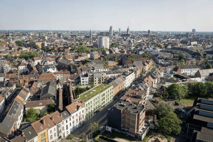 Het gebouw in de omgeving