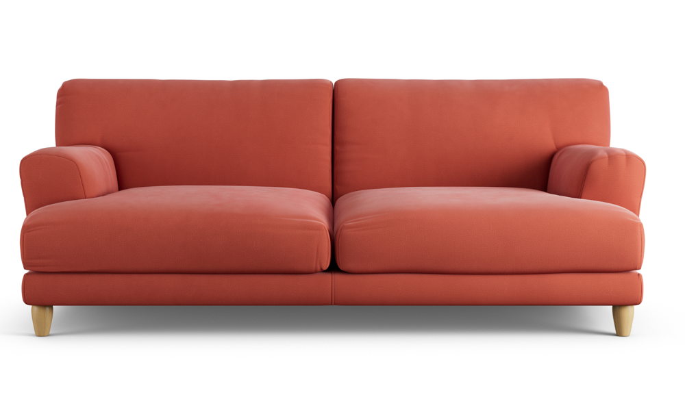 Habitat Askem 3 Seater Chenille Papaya Ash Leg, 5663844