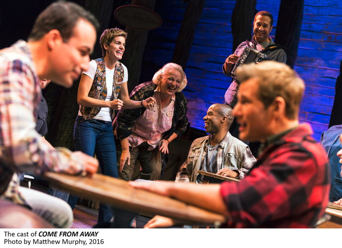 The cast of COME FROM AWAY, Photo by Matthew Murphy, 2016