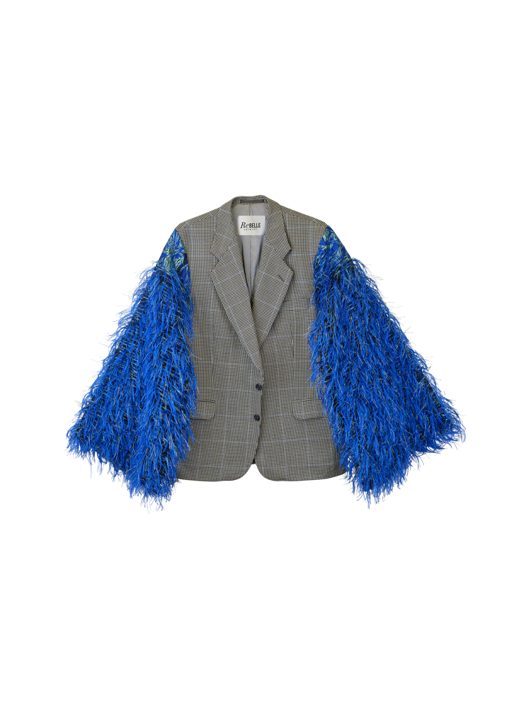 ReBELLE Antwerp_2024_Pino Blazer Grey Check BlueEUR269