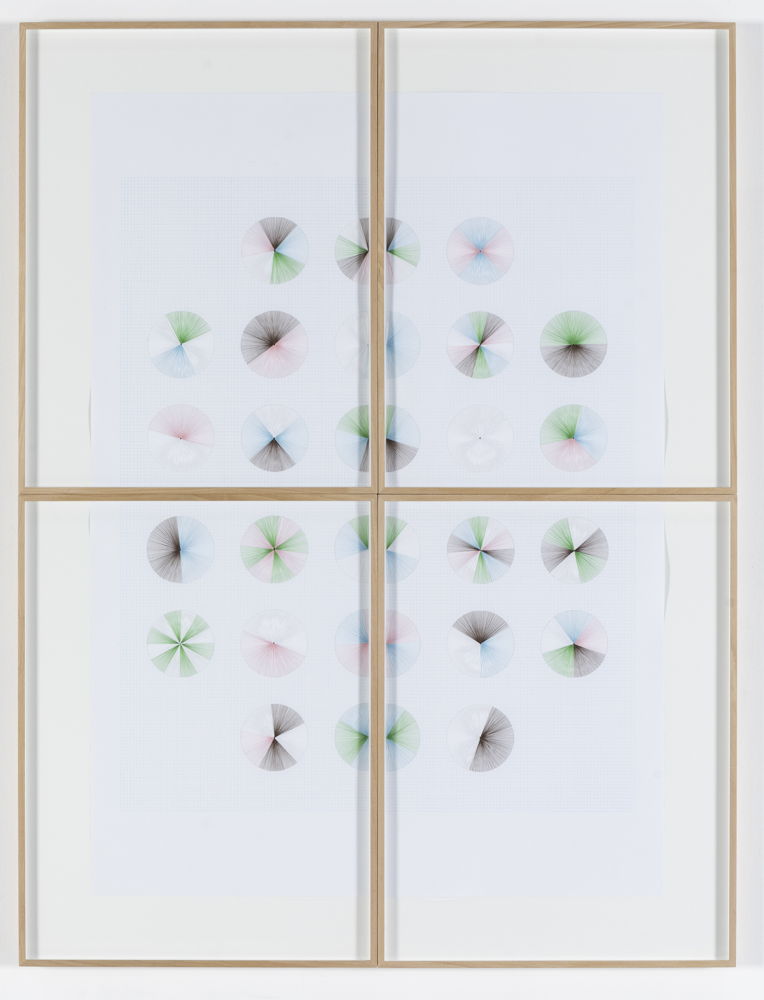 Sahar Saâdaoui, Alphabet fil 04, 2020, pencil and thread on paper, 141 x 107 cm