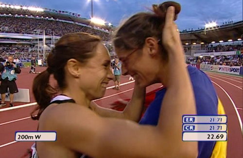 Tia Hellebaut en Kim Gevaert in Göteborg - archief