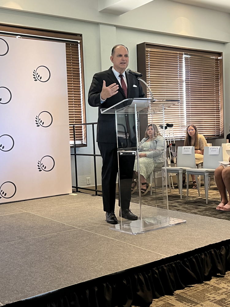 Joe Castiglione giving remarks