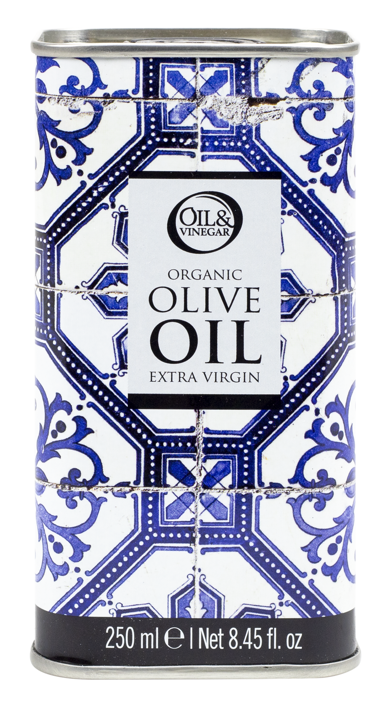 Biologische Spaanse extra vierge olijfolie in designblik (blauw) - € 9,95