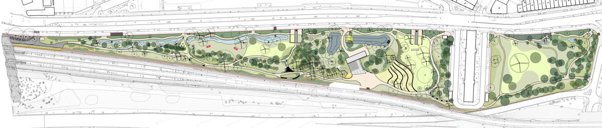 Grondplan van het nieuwe park  ©BUUR-Latz-Greisch-SWP i.s.m. Antea en Levuur