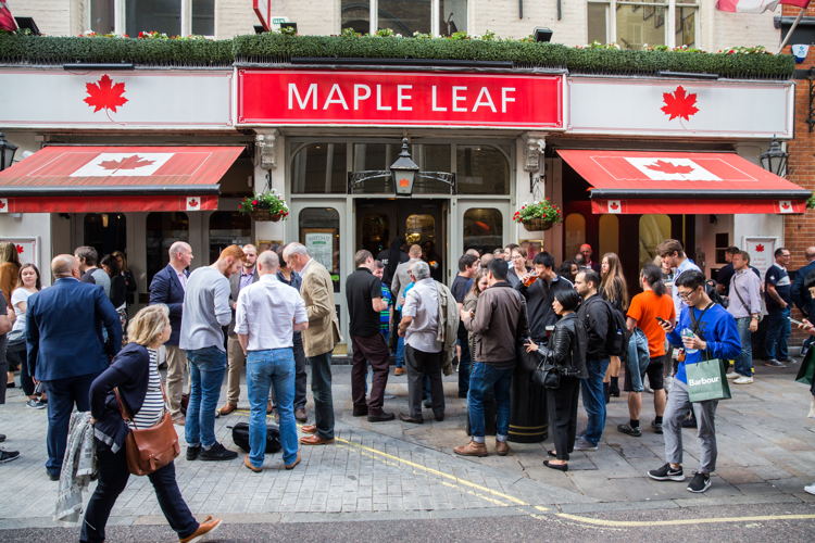 Maple Leaf Sports Bar and Grill in central London. Photo Credit: Jim Ross/CFL
