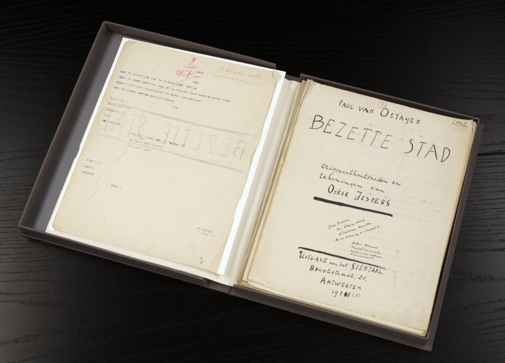 Manuscript &#x27;Bezette Stad&#x27; door Paul Van Ostaijen. Foto: Bart Huysmans &amp; Michel Wuyts