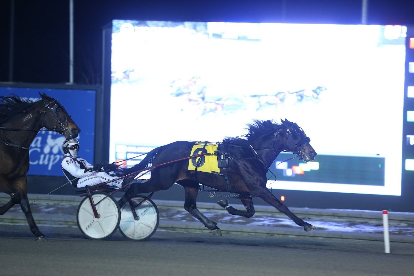 Its Academic and driver Doug McNair winning on March 1, 2021 at Woodbine Mohawk Park (New Image Media)