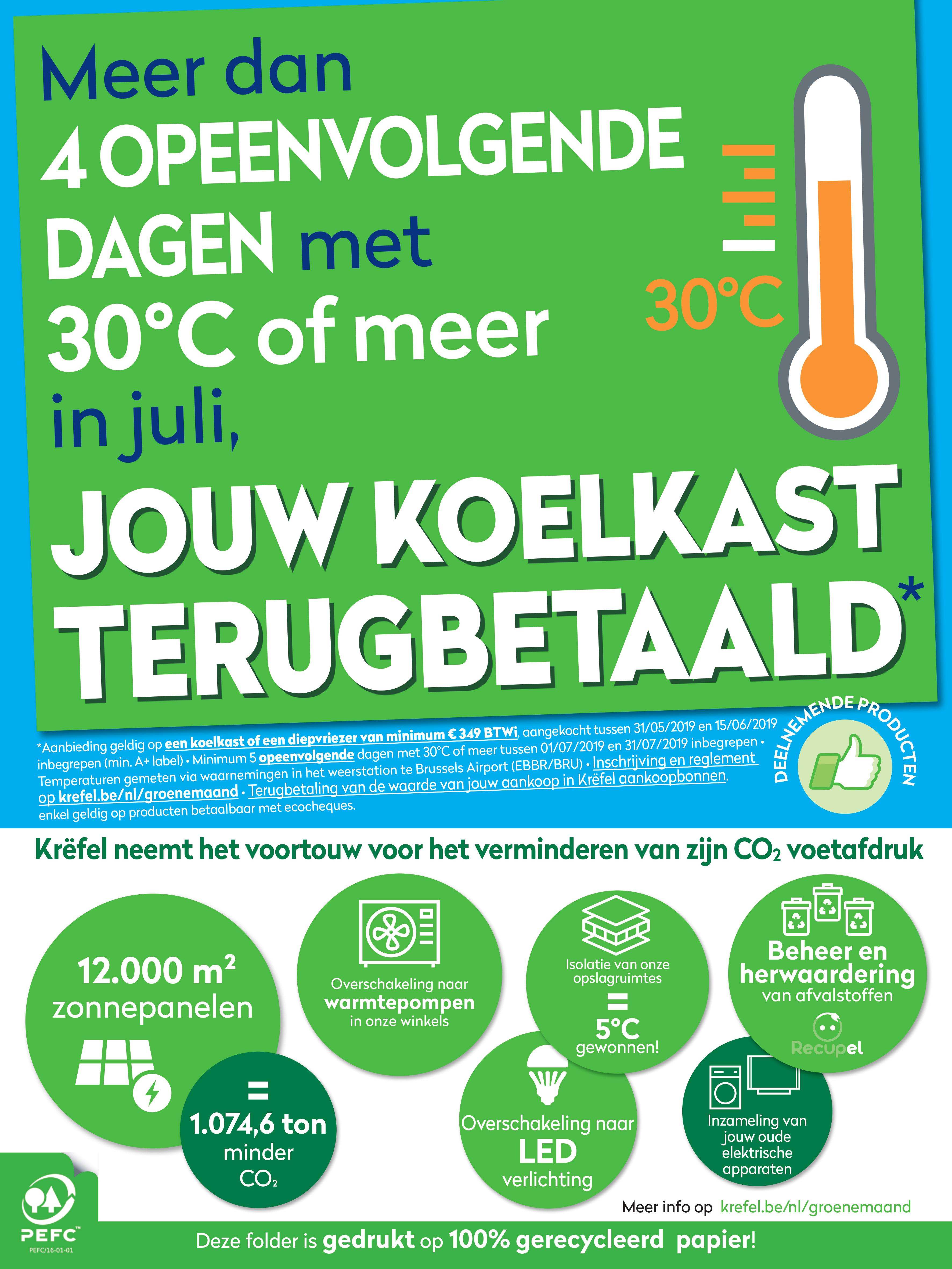 Krëfel hoopt duizenden klanten te kunnen terugbetalen als de hittegolf blijft duren!
