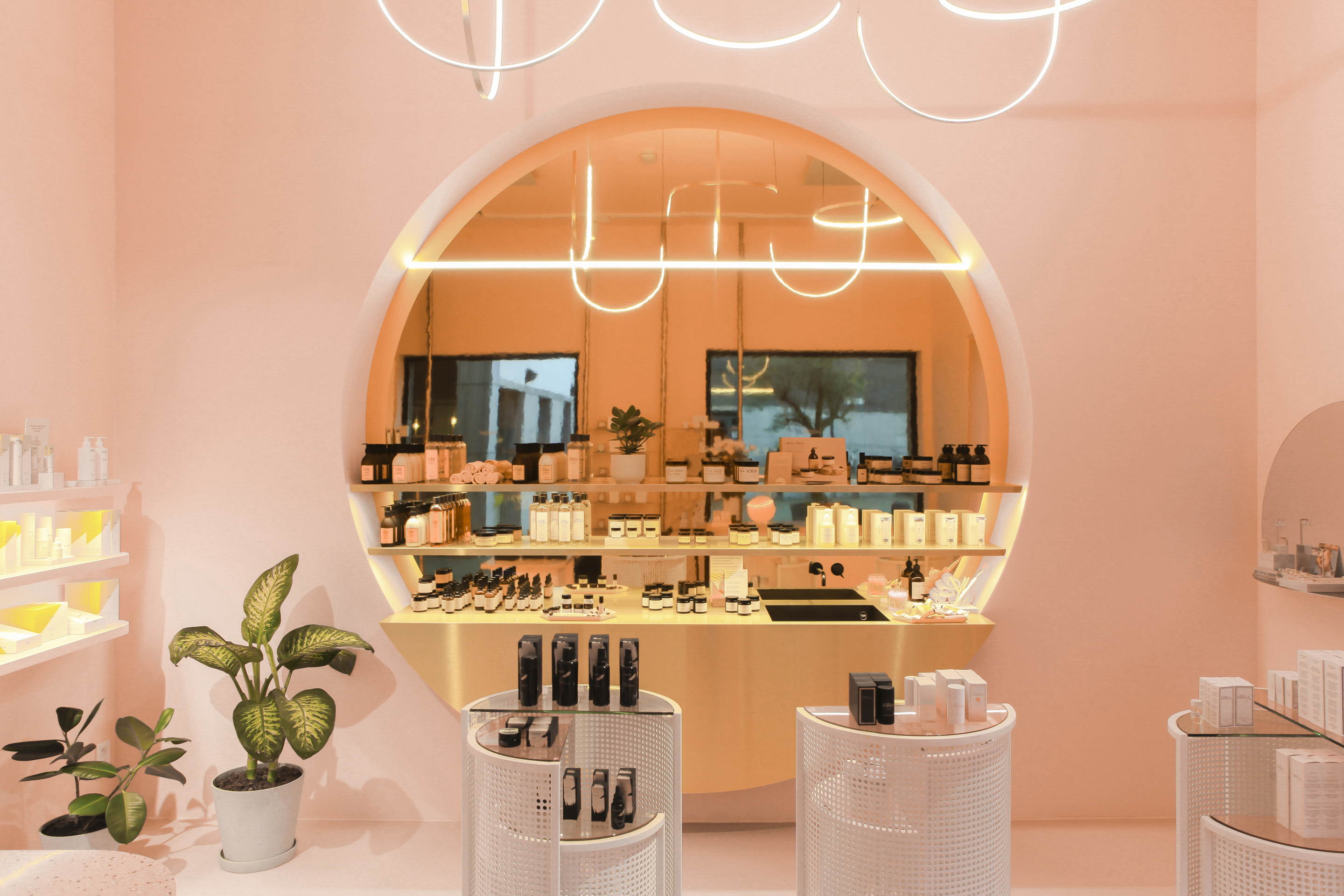 Above - Mooy café and skincare shop in Antwerp designed by WeWantMore