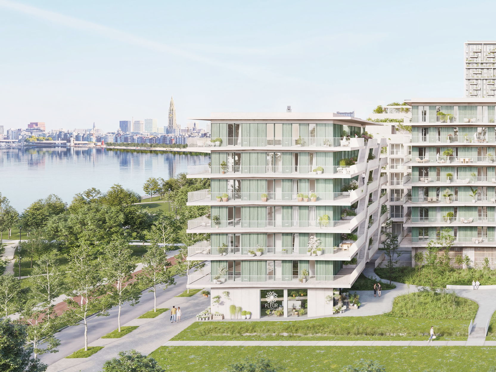 Triple Living lanceert Scheldetuin: frontaal Scheldezicht in Antwerpse buurt Nieuw Zuid
