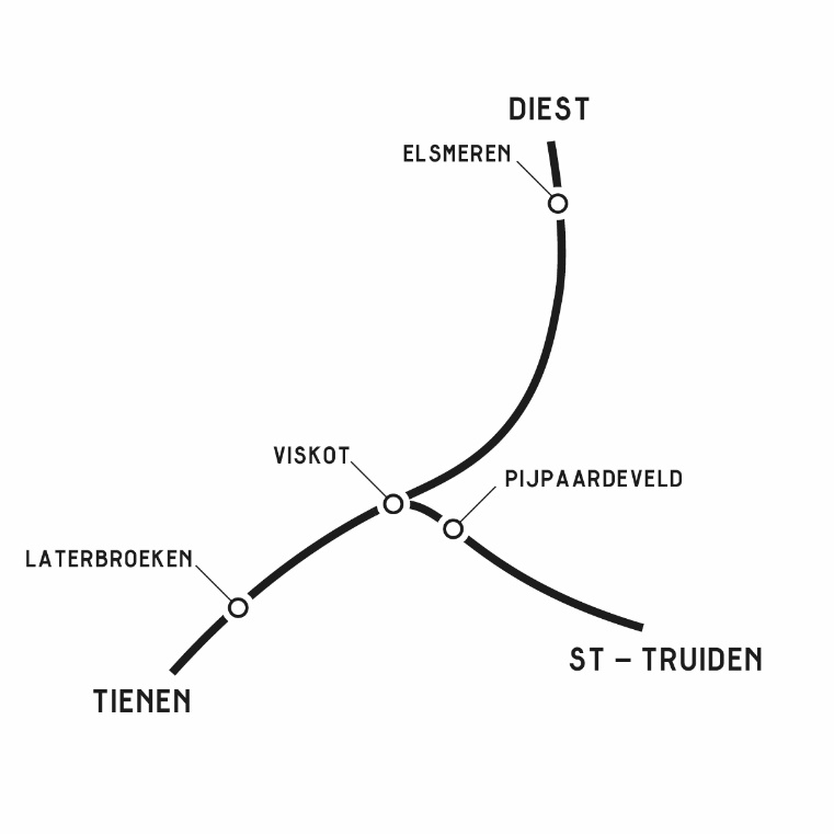 De ligging van de vier landschapsperrons in Tiene, Zoutleeuw, Linter en Geetbets