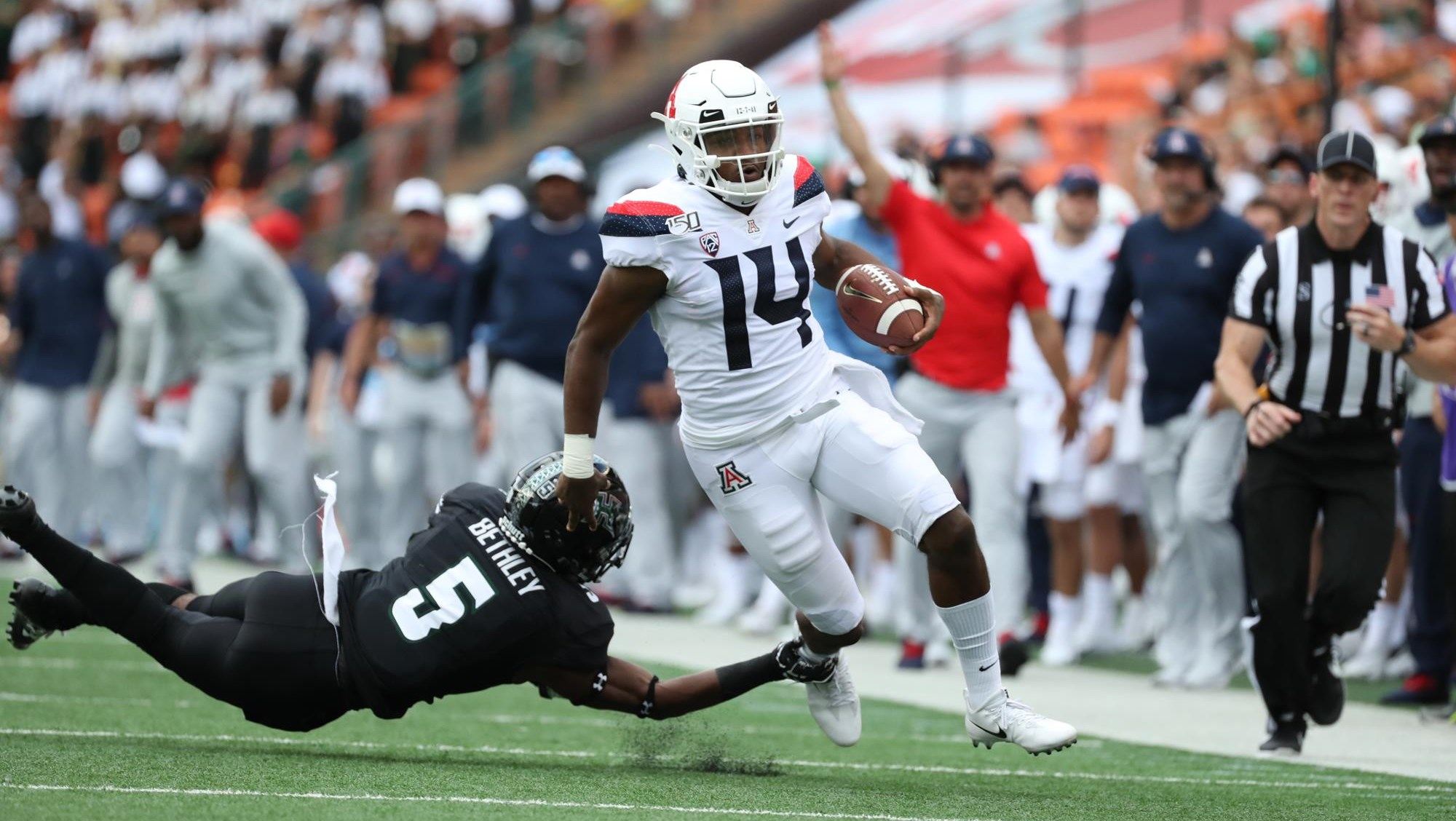 New Elks quarterback Khalil Tate. Photo credit: Mike Christy / Arizona Athletics.