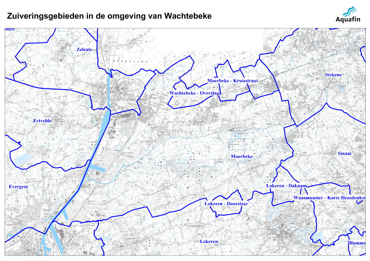 Waar wordt mijn afvalwater gezuiverd: zuiveringsgebieden in de omgeving van Wachtebeke.