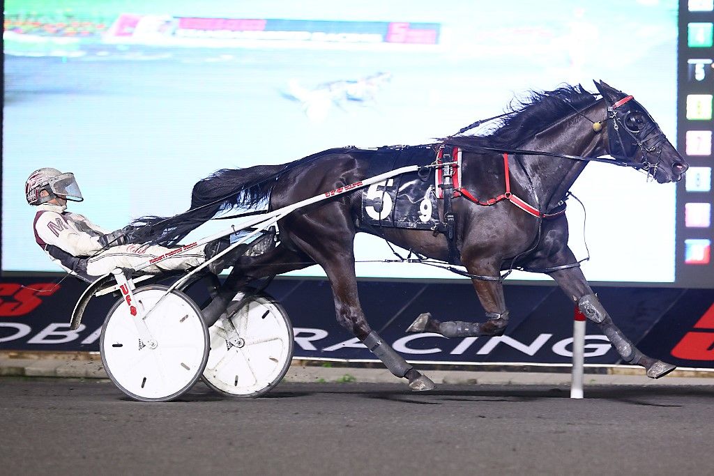 Logan Park and Doug McNair winning the Free For All in 1:50.3. (New Image Media)