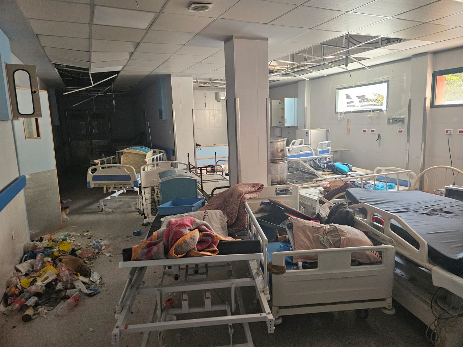 Title: Nasser hospital Copyright: MSF Countries: Palestinian Territories Date taken / Date Recorded: 13 March, 2024 Caption / Description: Photograph taken inside Nasser hospital, 13 March 2024