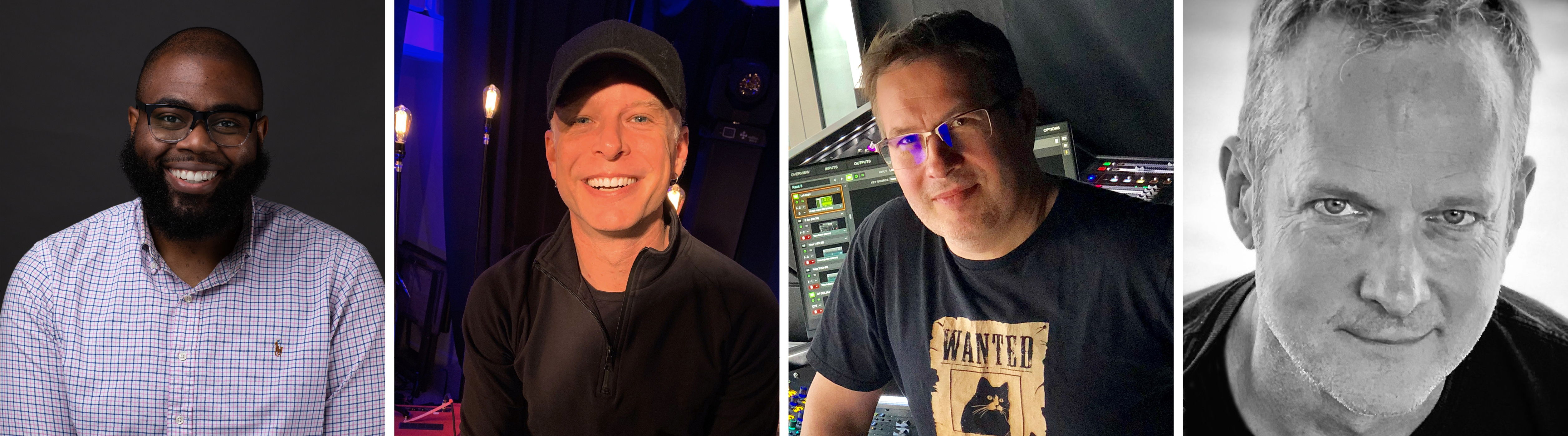 Brandon Blackwell, Brett “Scoop” Blanden, Snake Newton and Phillip J. Harvey (from left to right) will answer your questions on FOH during the “Mixing Live Sound – Front of House” roundtable on April 14