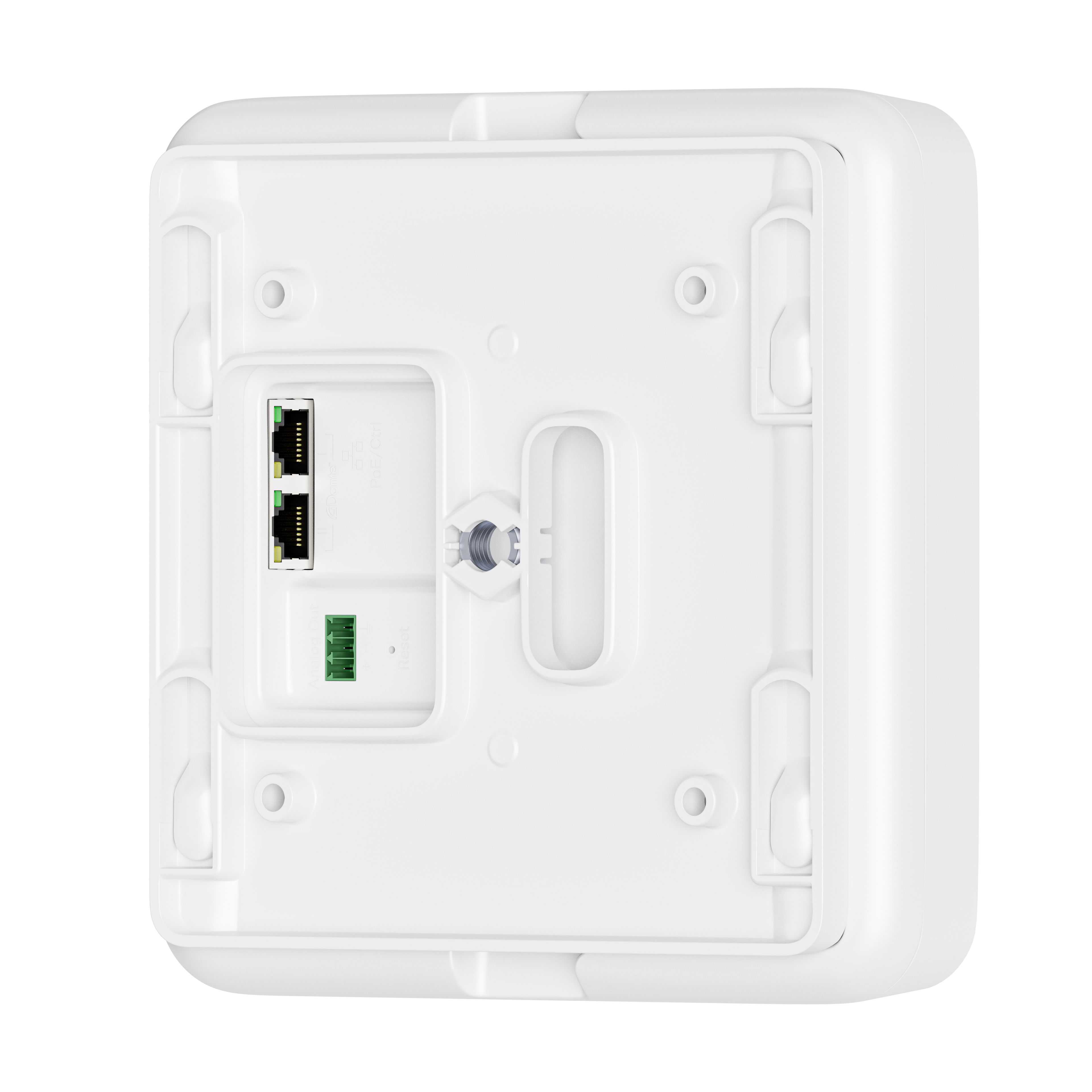 Rear view of the SpeechLine Multi-Channel Receiver with connection options and wall mount