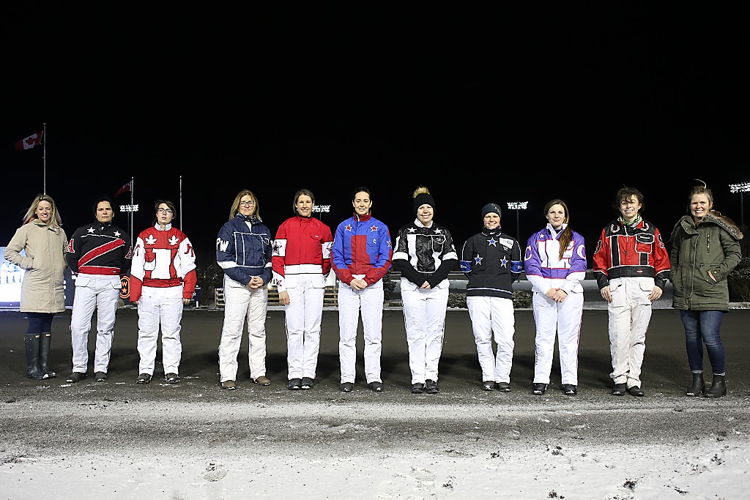 The International Women’s Day drivers at Woodbine Mohawk Park. (New Image Media)