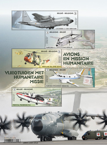 Hommage à la Force aérienne belge avec une série de timbres-poste
