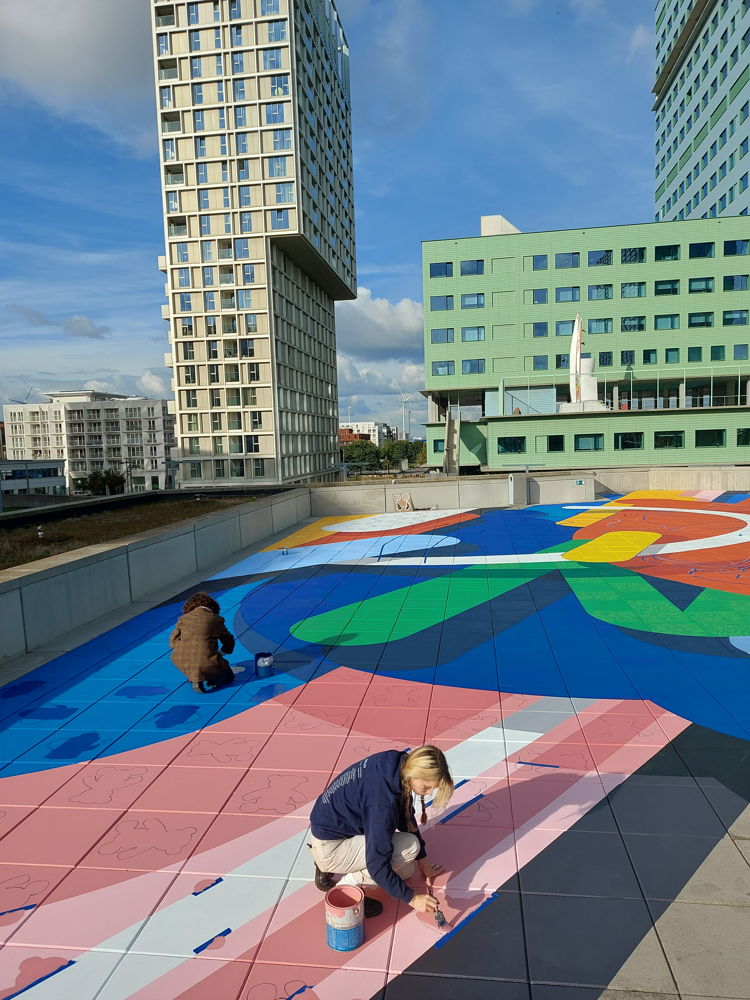 Larsen Bervoets dakschildering DAKkan stad Antwerpen AP Hogeschool