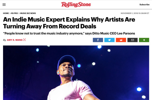 Ditto CEO Lee Parsons Explains Why More Artists Are Staying Independent