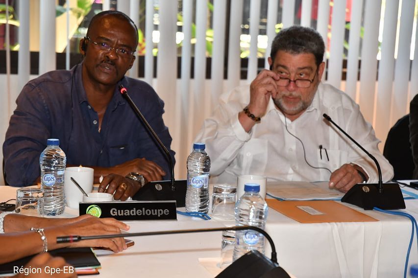 His Excellency Ary Chalus, President of the Regional Council of Guadeloupe; and Dr. the Honourable Ralph Gonsalves, Chairman of the OECS Commission and Prime Minister of St. Vincent and the Grenadines.
