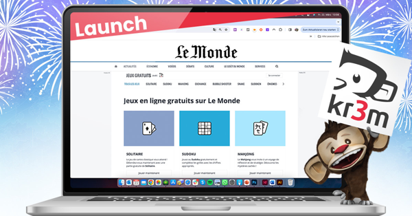 kr3m aus Karlsruhe startet Onlinespiele-Plattform für Le Monde