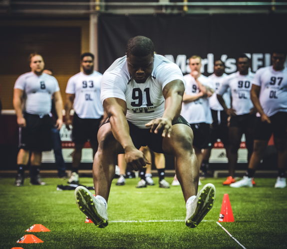 Fabion Foote at the CFL Combine presented by adidas. Photo credit: Johany Jutras/CFL