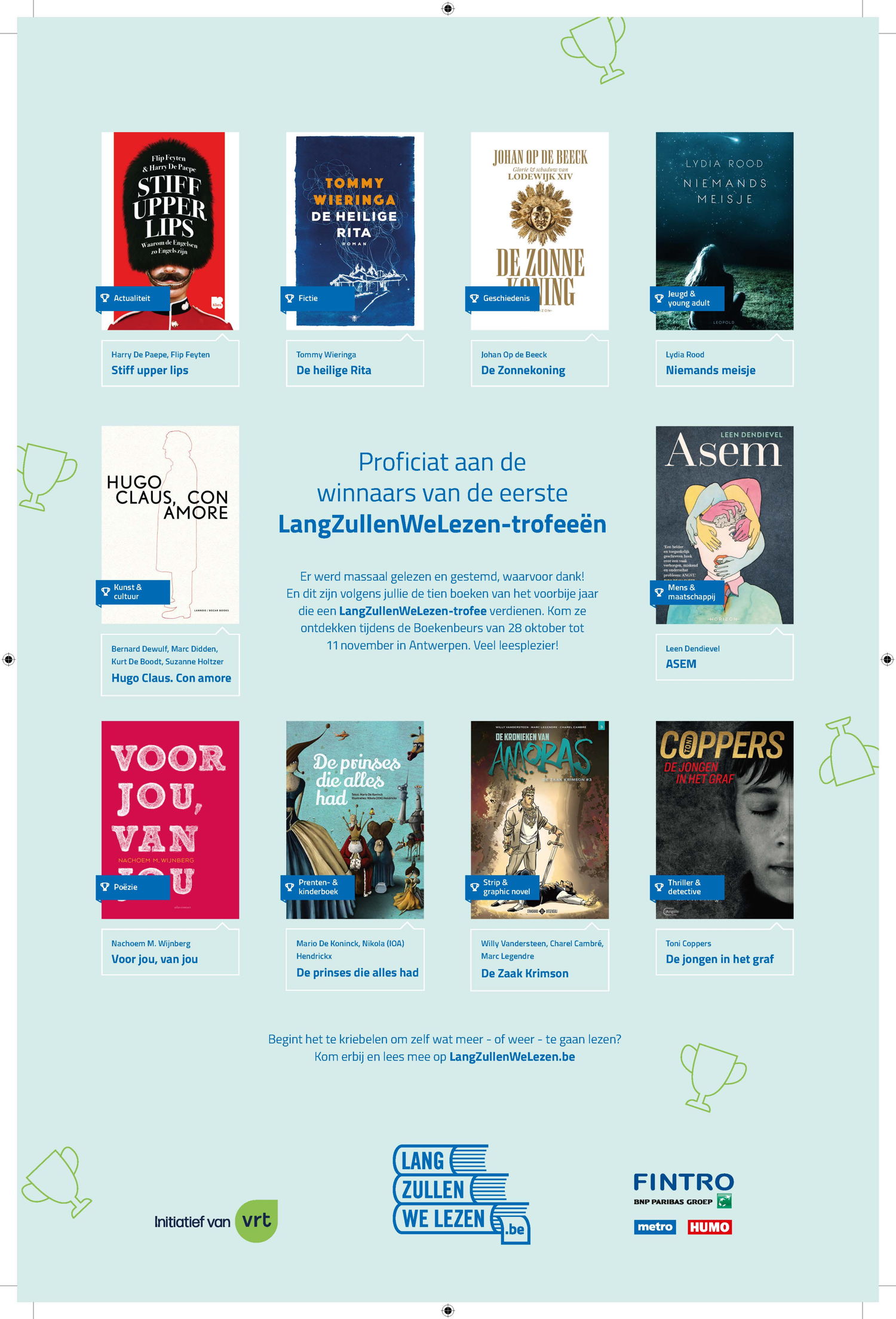 Alle winnaars van de Lang-Zullen WeLezen-trofeeën