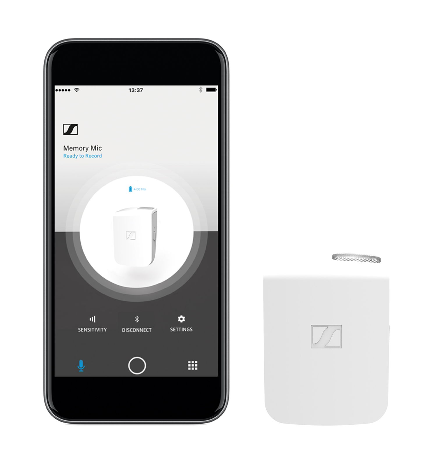 The wireless Memory Mic is used with a free companion app, to let you create smartphone videos with great audio. The Memory Mic is simply attached to the clothing with its magnetic clip. The wireless Memory Mic is used with a free companion app, to let you create smartphone videos with great audio. The Memory Mic is simply attached to the clothing with its magnetic clip.
