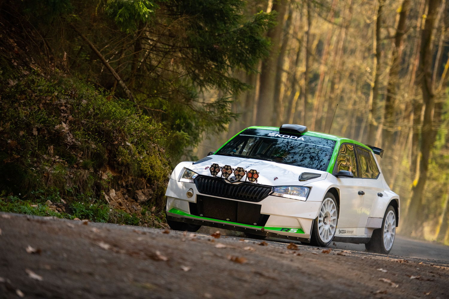 At Rally Český Krumlov, third round of the Czech Rally
Championship 2019, Jan Kopecký/Pavel Dresler will give
the updated ŠKODA FABIA R5 its world premiere