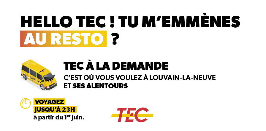 TEC à la demande à Louvain-la-Neuve : service étendu jusqu’à 23h !