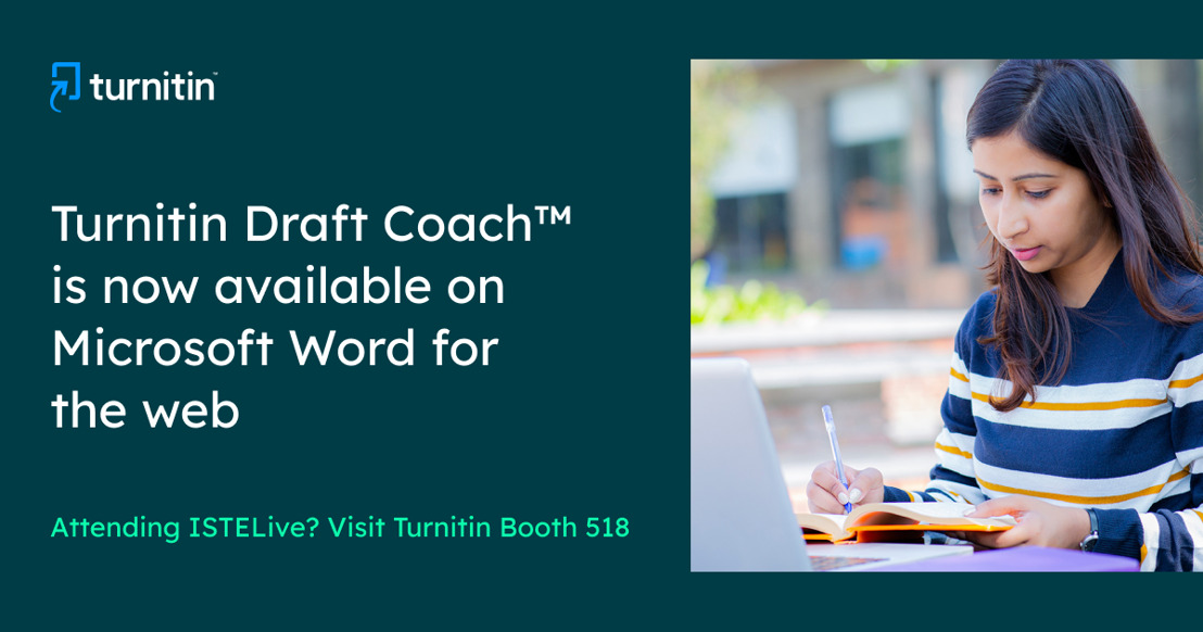 Announced at ISTE 2022, Turnitin Draft Coach integrates with Microsoft Word for the web