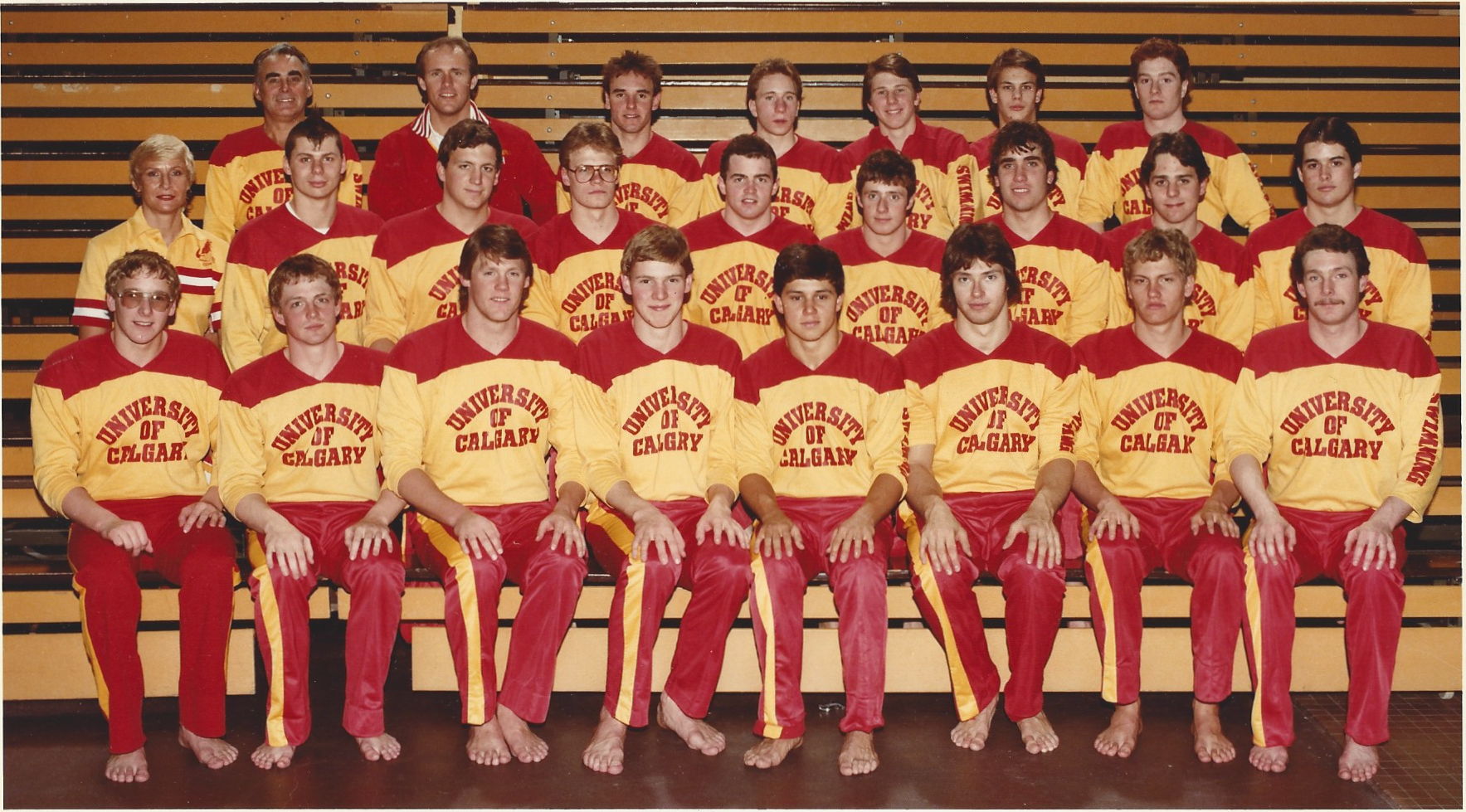 1983-84 Dinos Men's Swimming Team Photo