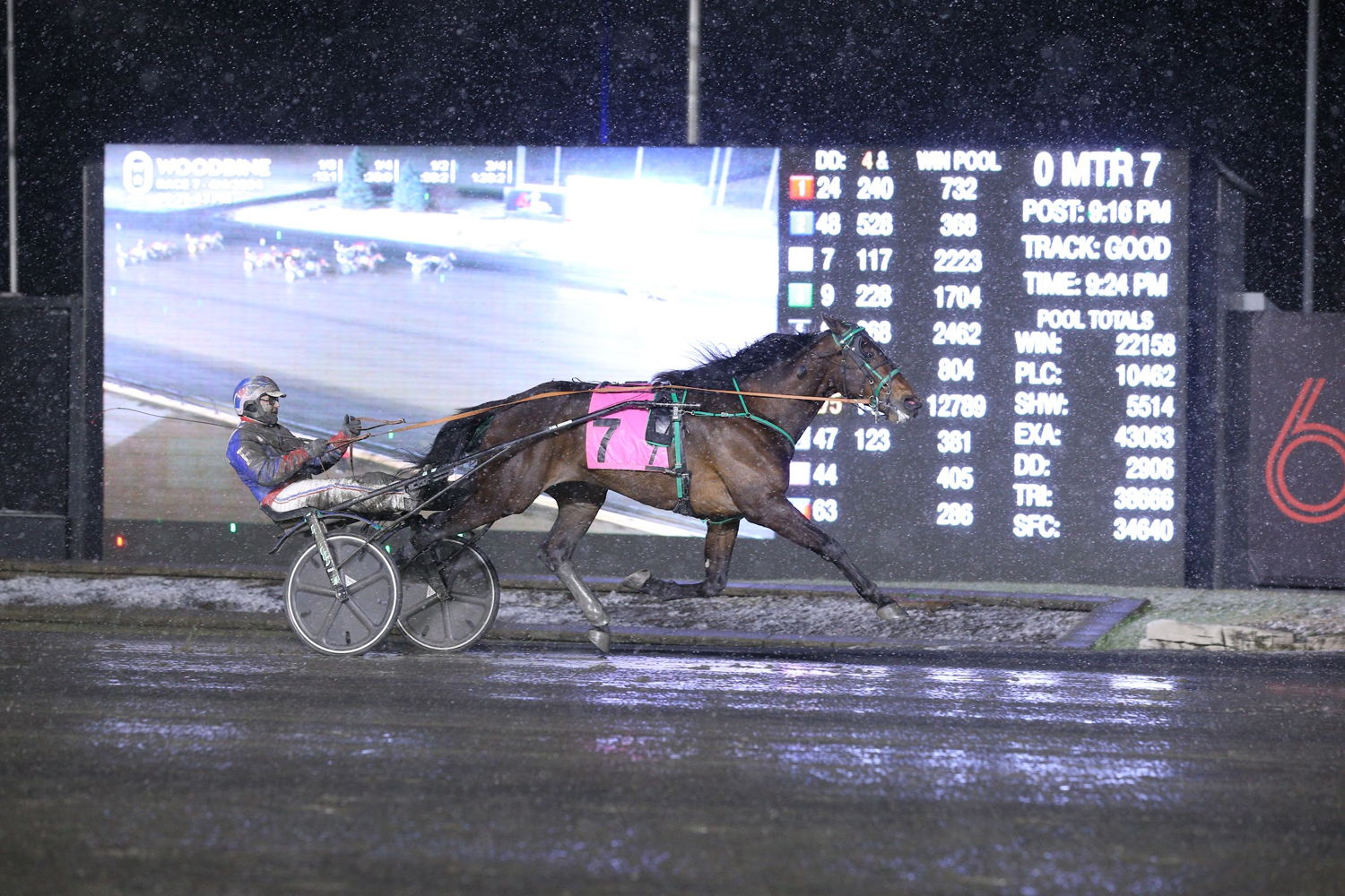 Passarino and Sylvain Filion winning on April 4 at Woodbine Mohawk Park. (New Image Media)
