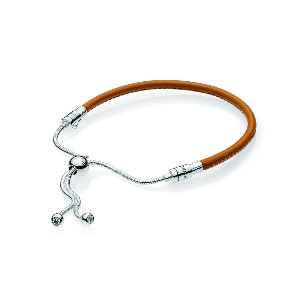 Moments Sliding Leather Bracelet,
Golden tan