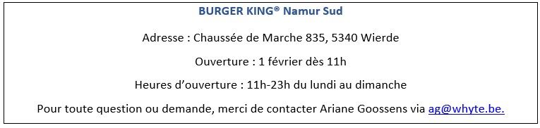 BURGER KING Namur Sud