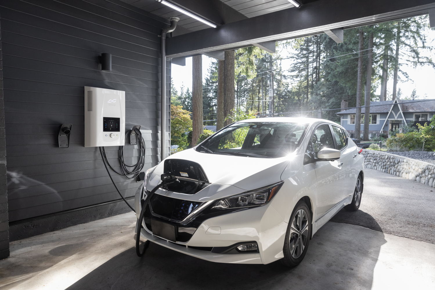 Lithium-ion batterij in elektrische auto. 