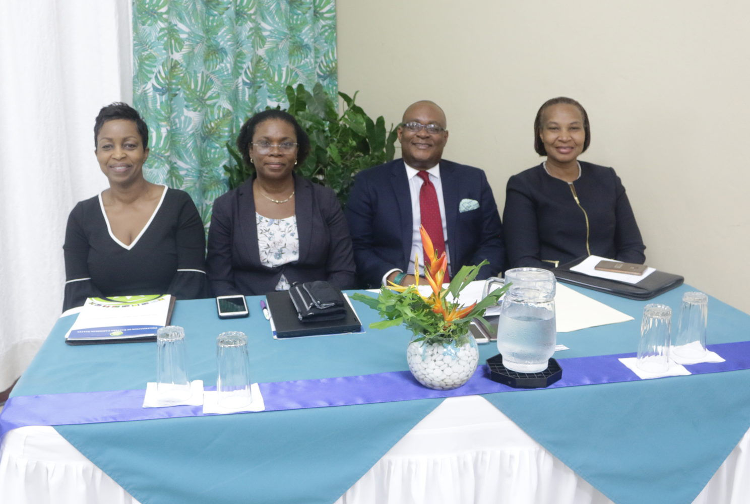 [L-R]: Dr. Gale Archibald, Head, Statistical Services Unit, OECS Commission; Mrs. Jacqueline Emmanuel-Flood, Director, Economic Affairs and Regional Integration Division, OECS Commission; Mr. Elbert Ellis, Social Analyst, Social Sector Division, Caribbean Development Bank; and Mrs. Velda Octave-Joseph, Permanent Secretary (Ag.), Ministry of Equity, Social Justice, Local Government and Empowerment.