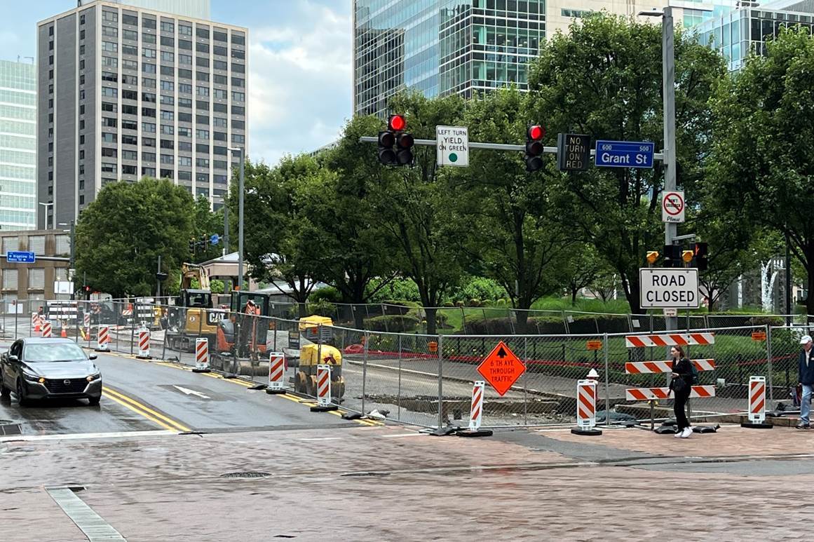 Work Zone at Sixth Avenue and Grant Street