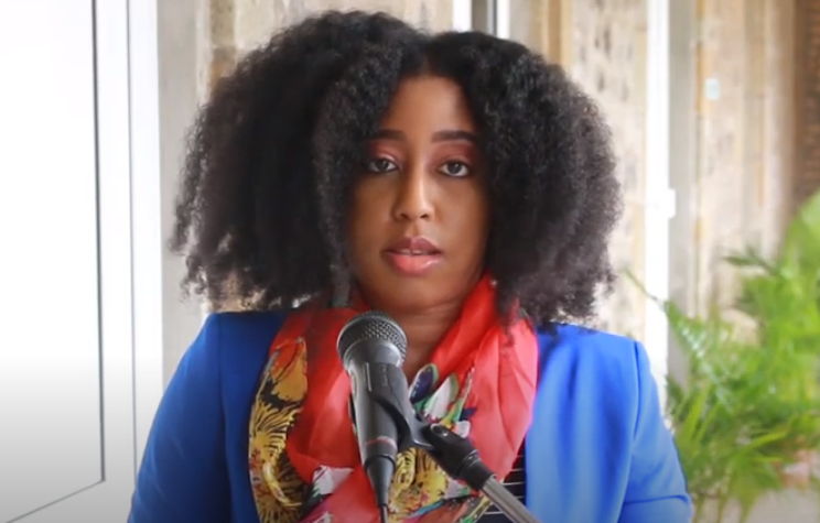 Ms. Rovin Fevrier, International Relations Officer at the OECS Commission and Master of Ceremonies.
