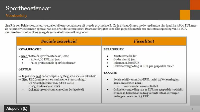 Voorbeeld 1: onder de €4.500