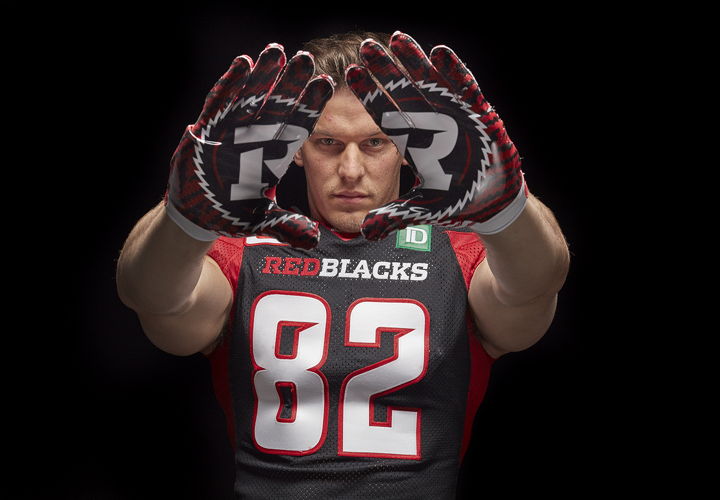 Chandail adidas du ROUGE et NOIR d'Ottawa à domicile (Greg Ellingson).