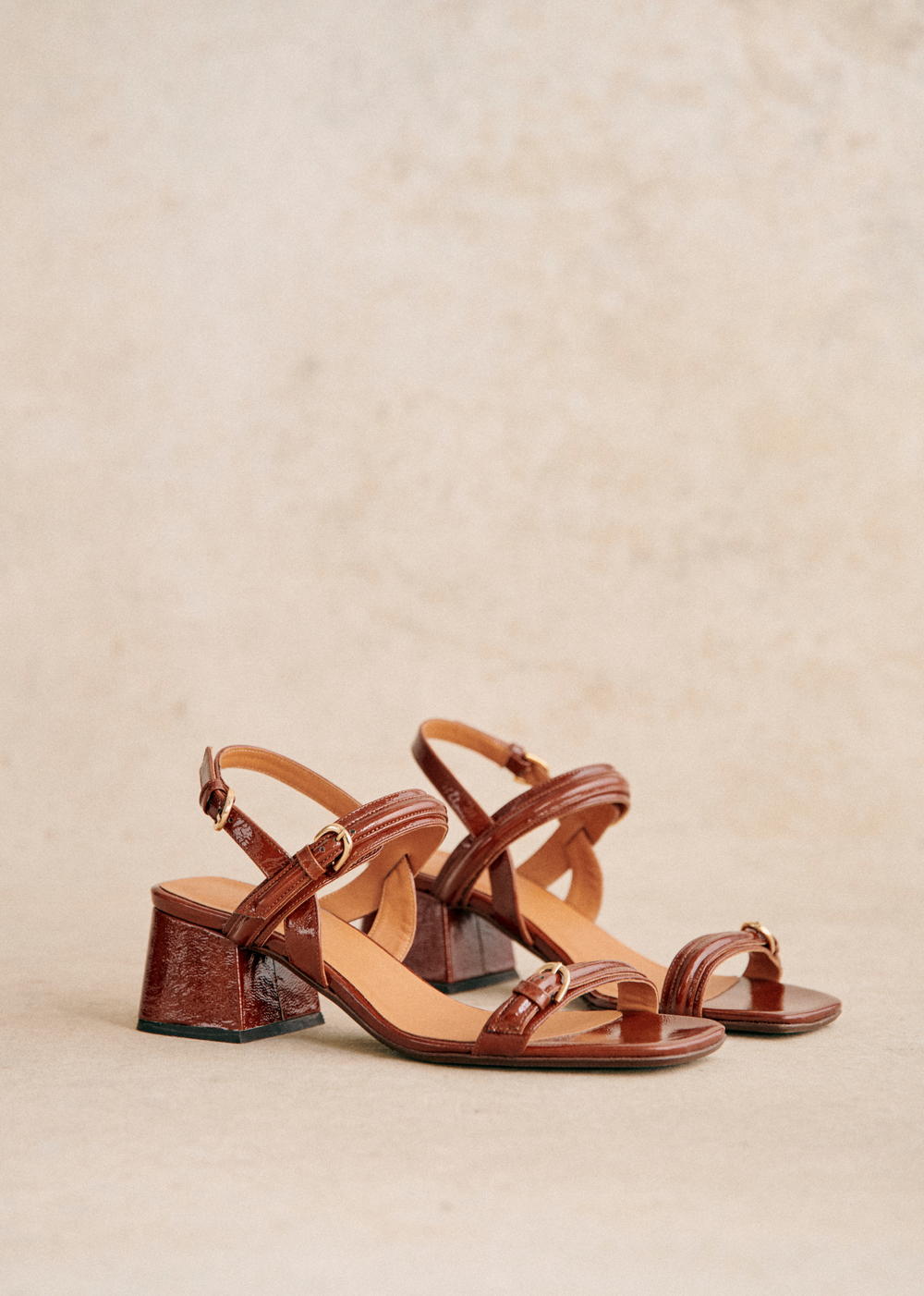 Sandales ILARIA Acajou vernis