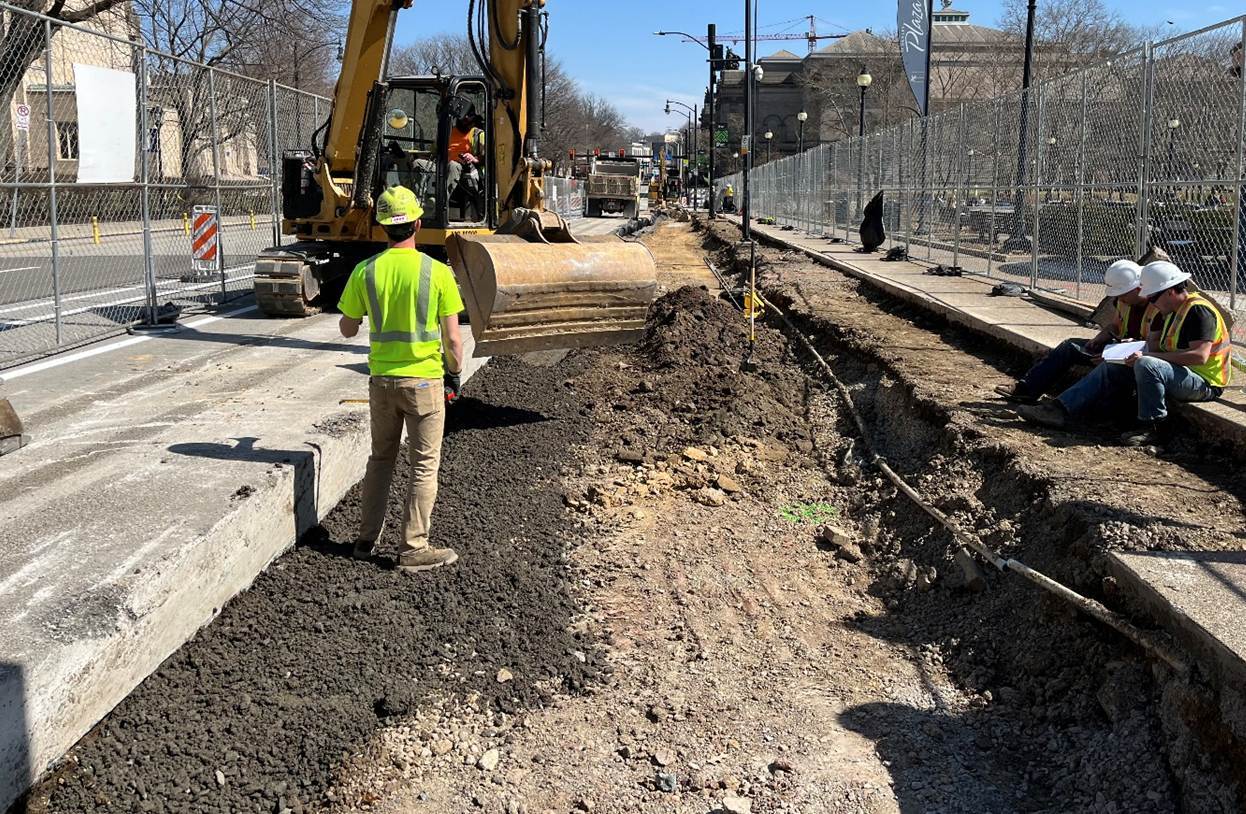 Work zone on Forbes Avenue between Schenley Drive and Schenley Drive Extension
