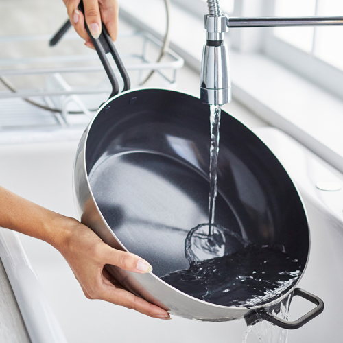 GreenPan™ Stanley Tucci™ Stainless Steel Ceramic Nonstick 30cm Frypan with Lid - €235 GreenPan™ Stanley Tucci™ Stainless Steel Ceramic Nonstick 30cm Frypan with Lid - €235